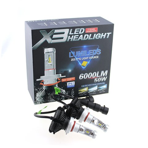 Juego de luces LED principales para coche UP-X3HL-H4W-6000LM (H4, 6000 lm, luz blanca fría) Vista previa  2