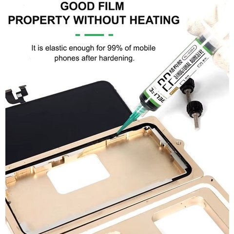 Adhesivo RELIFE RL-035A, poliuretano, negro, para pegar tapas traseras, para marcos de pantalla, 30 ml Vista previa  4