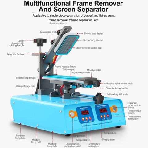 Dispositivo para despegar el módulo de pantalla Sunshine S-918M, sirve para las pantallas de hasta 7", con bomba de vacío Vista previa  9