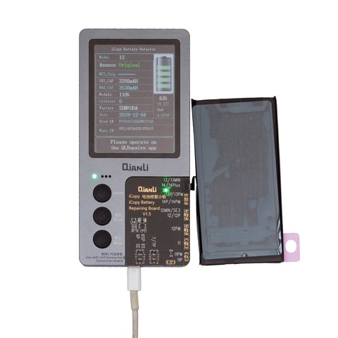 Batería puede usarse con iPhone 13, Li-ion, 3.84 V, 3450 mAh, mayor capacidad, sin mensaje de error, (A2655), genuine IC Vista previa  1