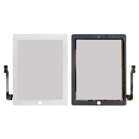 Сенсорний екран для iPad 3, iPad 4, білий, #A1403 / A1416 / A1430 / A1458 / A1459 / A1460 Прев'ю 1