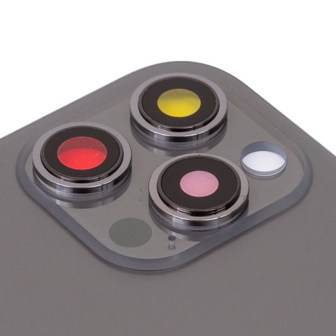 Задняя панель корпуса для iPhone 12 Pro Max, серая, со стеклом камеры, small hole, graphite Превью 1