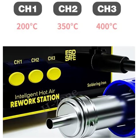 Паяльная станция термовоздушная Mechanic 861DS, компрессорная Превью 3