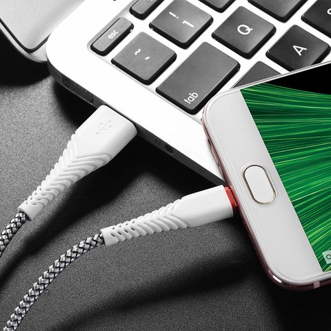 USB кабель Borofone BX25, USB тип-A, micro-USB тип-B, 100 см, 2,4 А, білий, #6931474703484 Прев'ю 3