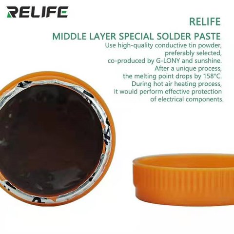 BGA паста RELIFE SP-X, Sn 42%, Bi 58%, 158 °C, 50 г Прев'ю 2