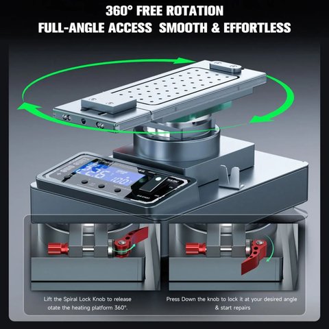 Пристрій для розклеювання дисплейного модуля (сепаратор) Mechanic Elite One Plus, з вакуумним насосом, використовується для екранів до 7 " Прев'ю 3