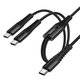 USB кабель Hoco X123, USB тип-C, 2xUSB тип-C, 100 см, 3 A, черный, в нейлоновой оплетке, #6942007663595 Превью 1